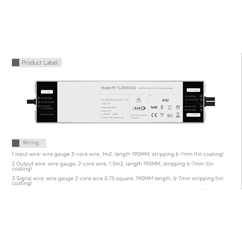 250 W-os állandó áramerősségű DALI szabályozható LED meghajtó