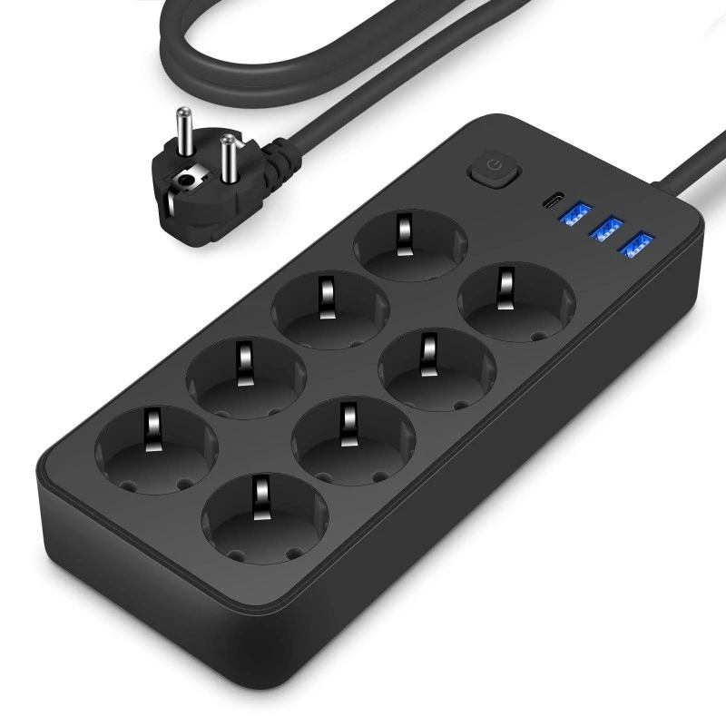 EU szabványos elosztó 8 AC 4 USB porttal