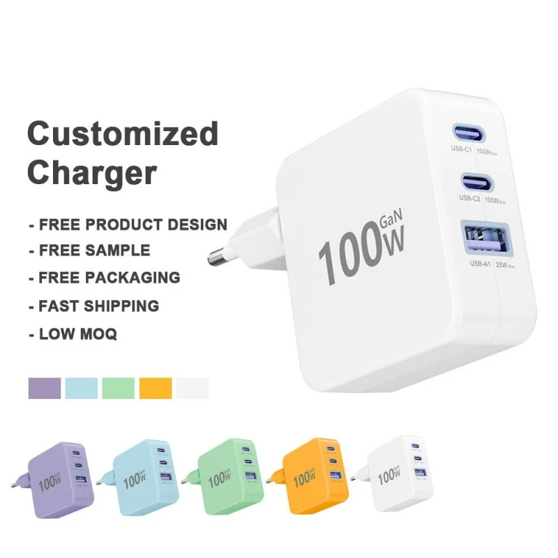 PD 3.0 100 W típusú C gyorstöltő UK US AU EU kompatibilis fali töltő